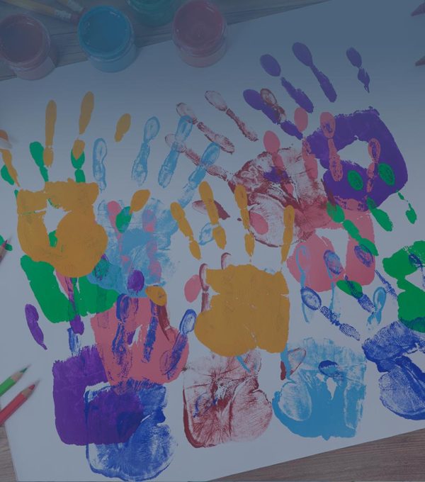 painted-handprints-with-artistic-equipment